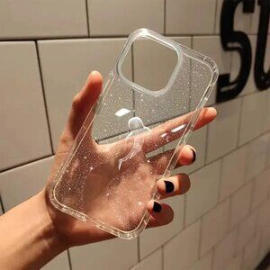 Apple iPhone 16 Pro/Max Clear Glitter Dolphi phone case